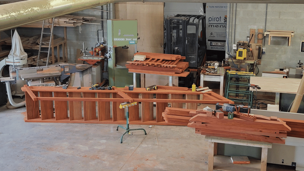 Balcon et escalier en padouk 6